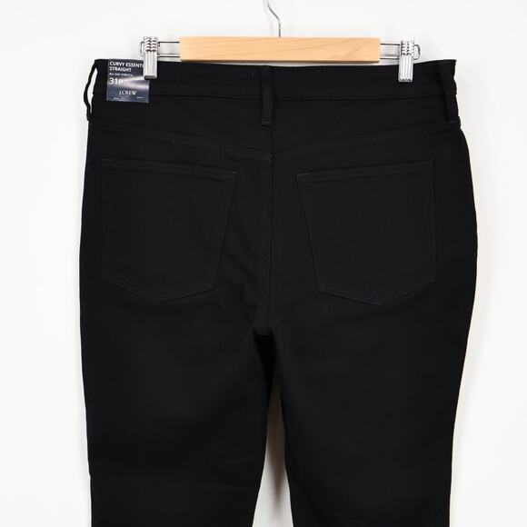 NWT J.Crew Factory Curvy Essential Straight Jean All-Day Stretch Black Size 31 P - Picture 7 of 10